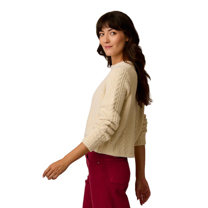 Carve Designs - Monroe Cable Sweater - Cream