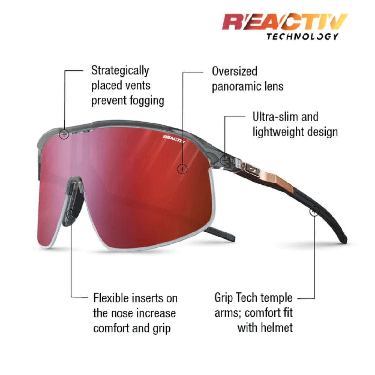 Julbo - Density - Translucent Black / Copper; Reactiv 0-3 High Contrast
