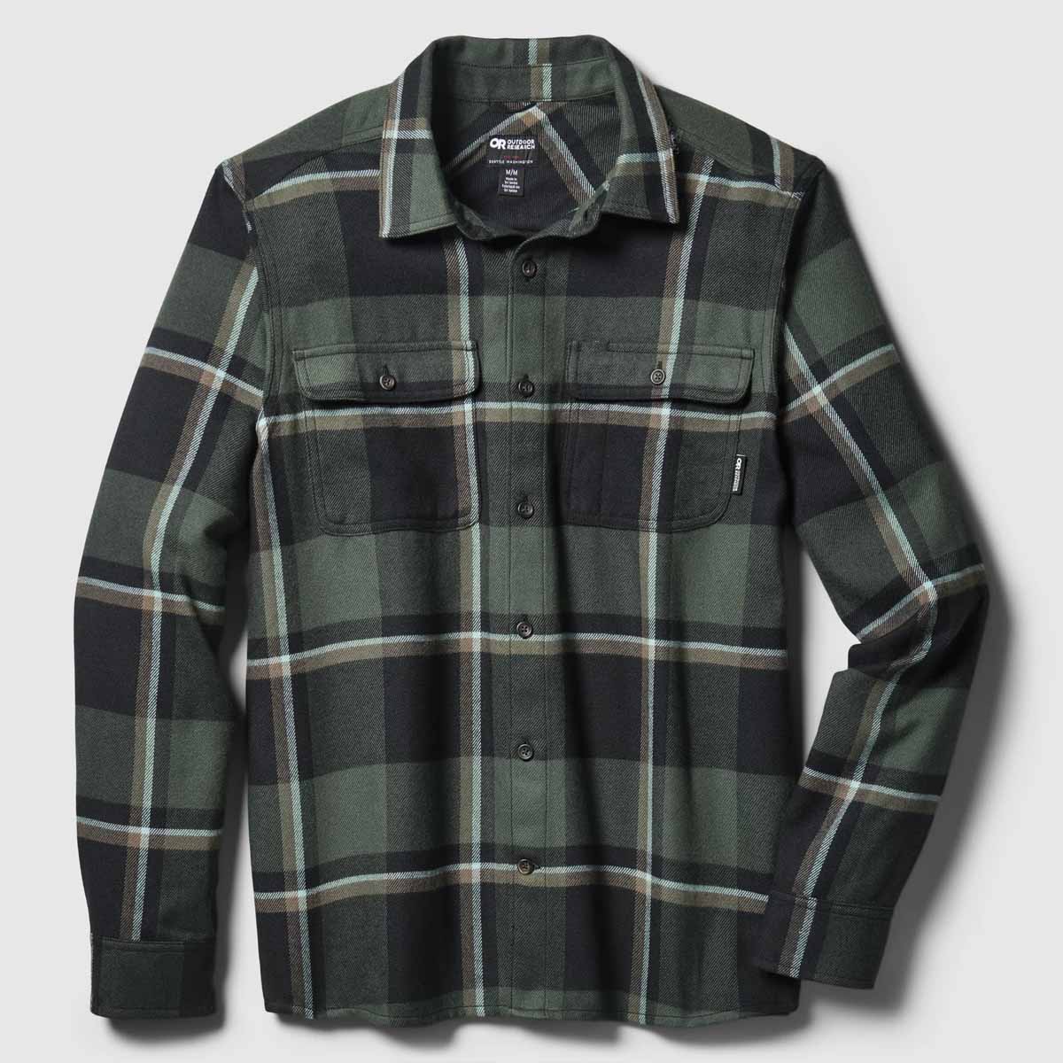 Outdoor Research - Feedback Flannel Twill Shirt - Men's - Dark Laurel Plaid