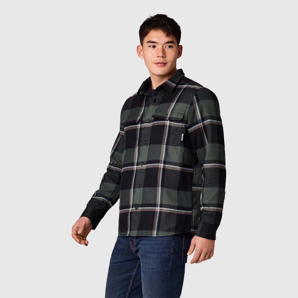 Outdoor Research - Feedback Flannel Twill Shirt - Men's - Dark Laurel Plaid