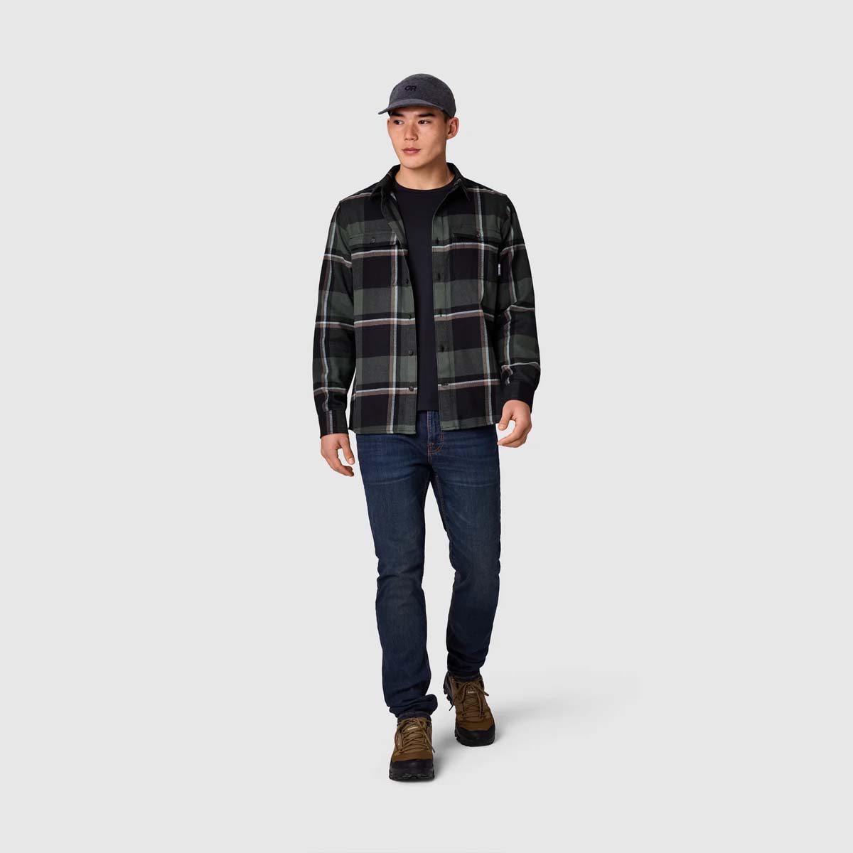 Outdoor Research - Feedback Flannel Twill Shirt - Men's - Dark Laurel Plaid