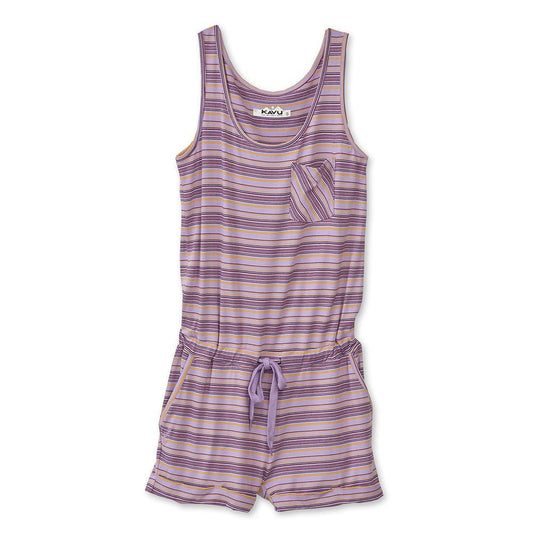 KAVU - Doris Romper Women's - Lilac Stripe