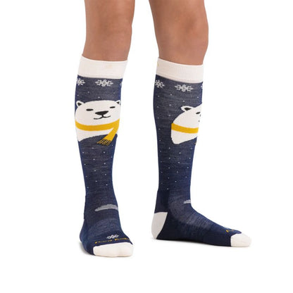 Darn Tough - Polar Bear OTC Midweight with Cushion w/ Padded Shin - Kid's - Blue