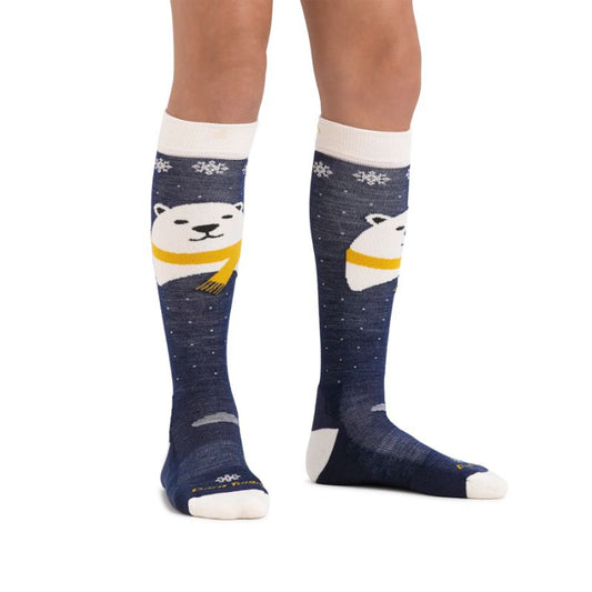 Darn Tough - Polar Bear OTC Midweight with Cushion w/ Padded Shin - Kid's - Blue
