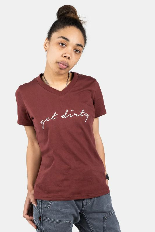 Dovetail - Get Dirty V-Neck Tee - Women's - Chicory Root