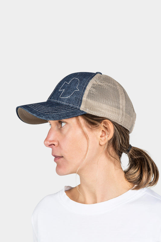 Dovetail - Dovetail Embroidered Shop Cap - Women's - Indigo Blue
