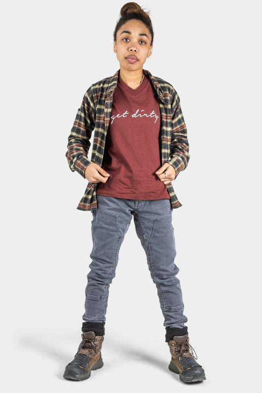 Dovetail - Get Dirty V-Neck Tee - Women's - Chicory Root
