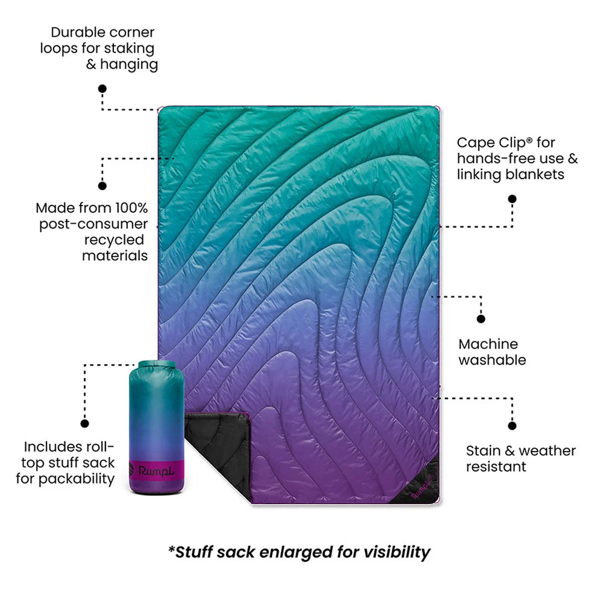 Rumpl - Original Puffy Blanket - Deep Violet Fade