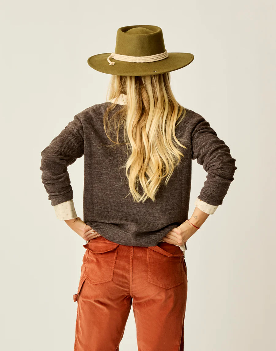 Carve Designs - Zella Merino Sweater - Espresso Heather