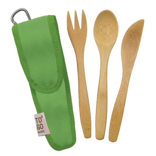 Chicobag - Kids Bamboo Utensil Set - Green