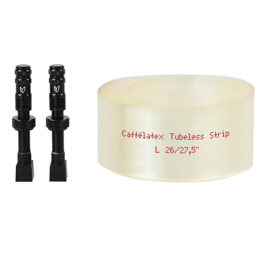 Effetto Mariposa - Caffelatex Tubeless Rim Strip and valves fits Fat LG 26/27.5+ for Rims 95-100mm Wide 2 Wheels