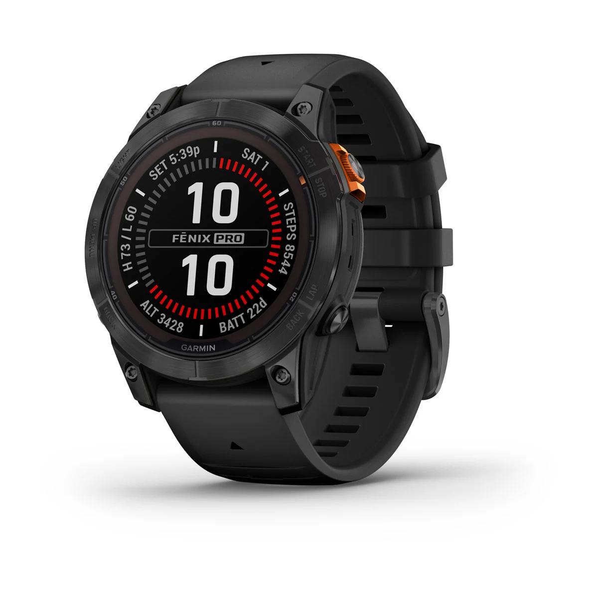 Garmin - Fenix 7 Pro Solar - Slate Gray w/Black B