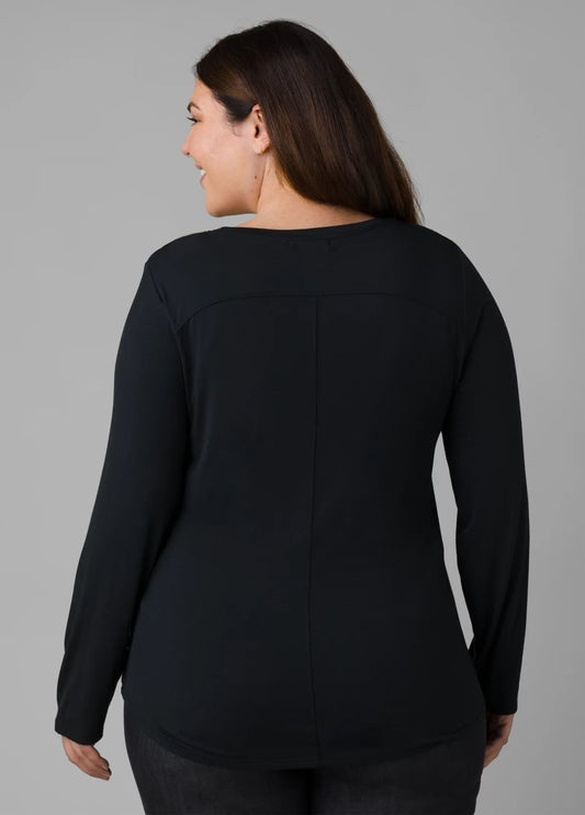 Prana - Foundation Long Sleeve Plus - Women's - Heather Grey
