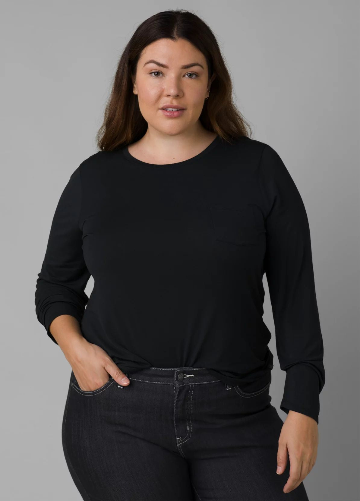 Prana - Foundation Long Sleeve Plus - Women's - Heather Grey