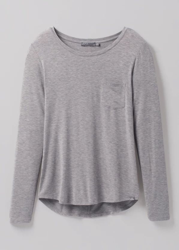 Prana - Foundation Long Sleeve Plus - Women's - Heather Grey