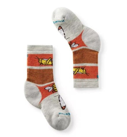 Smartwool - Kids Hike Full Cushion Garden Bugs Pattern Crew Socks - Ash