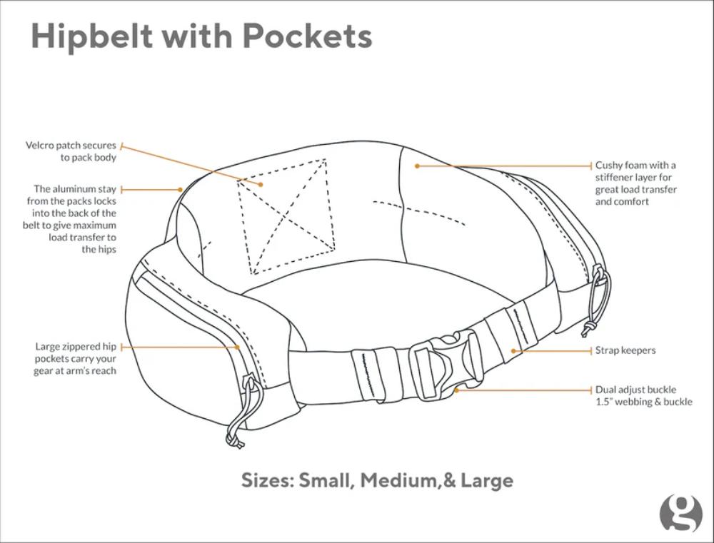 Gossamer Gear - Hipbelt With Pockets - SM