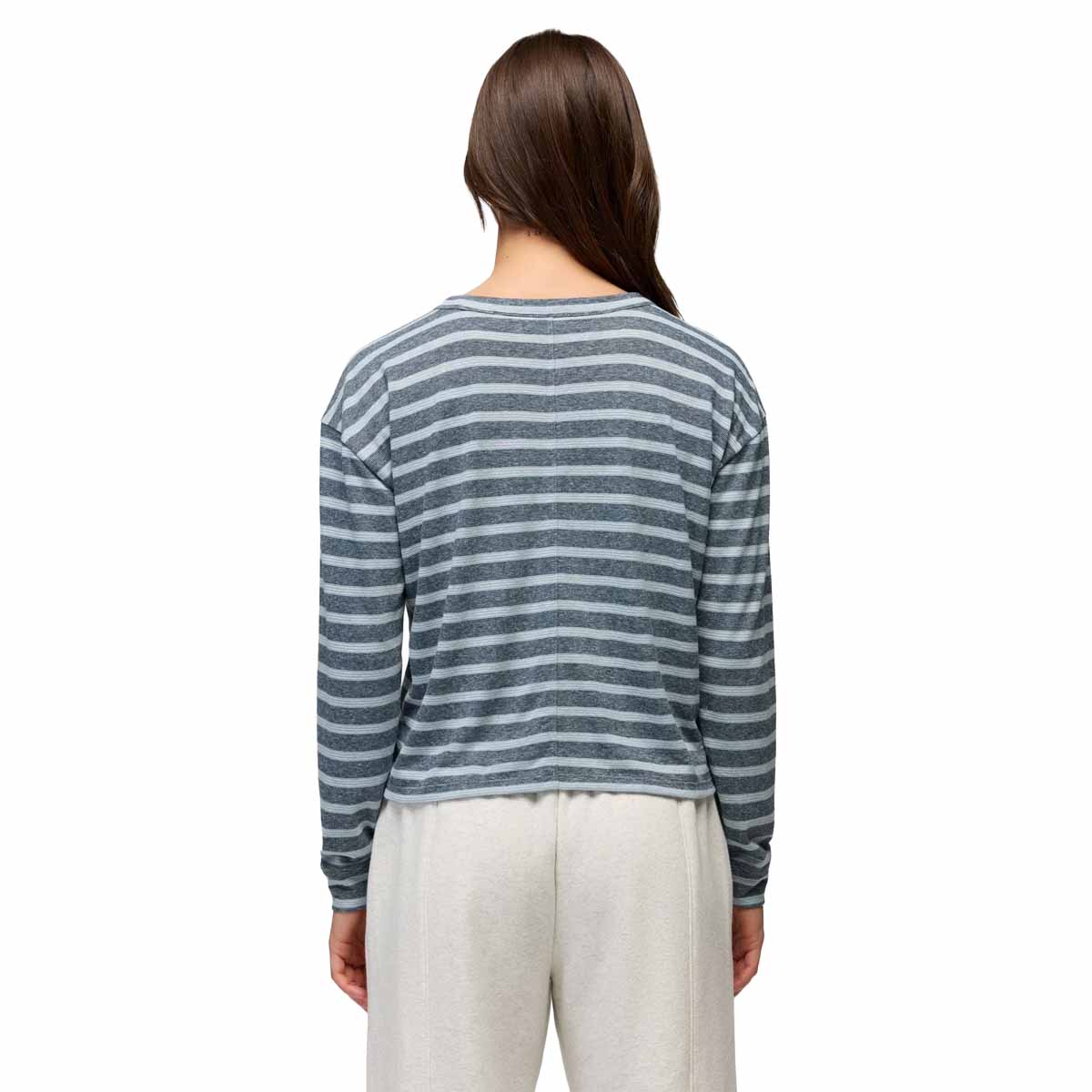 Prana - Cozy Up Long Sleeve Crew - Glacier Skies Stripe