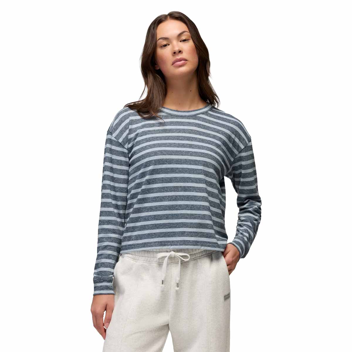 Prana - Cozy Up Long Sleeve Crew - Glacier Skies Stripe