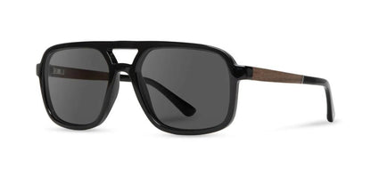 Camp Eyewear - Glacier - Black / Walnut; HD Plus Polarized Solar Flash