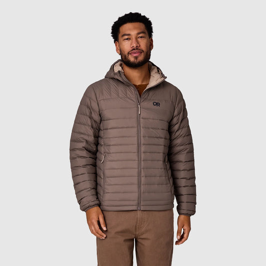 Outdoor Research - Men's Transcendent Down Hoodie - Gravel