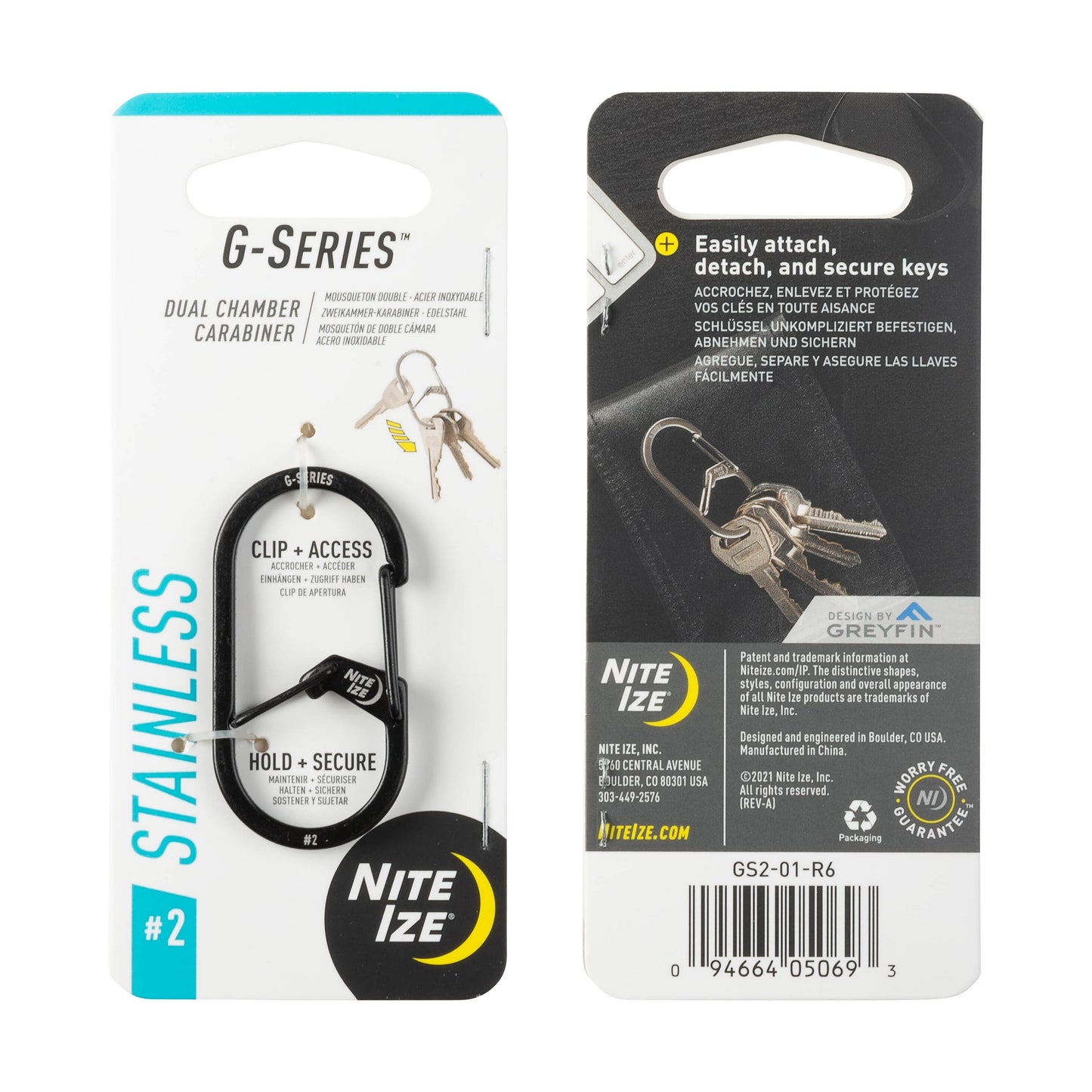 Nite Ize - G-Series Dual Chamber Carabiner - Stainless