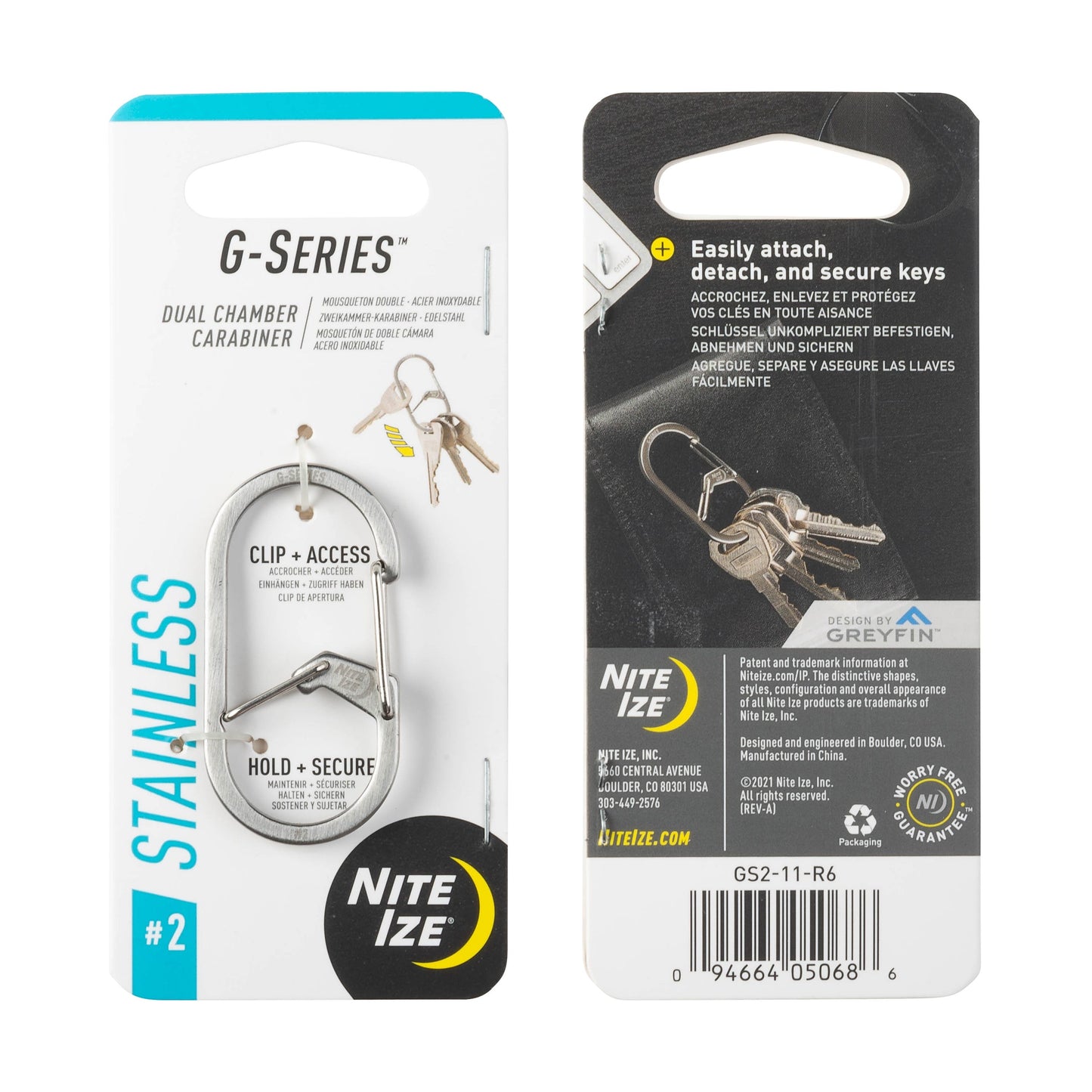 Nite Ize - G-Series Dual Chamber Carabiner - Stainless