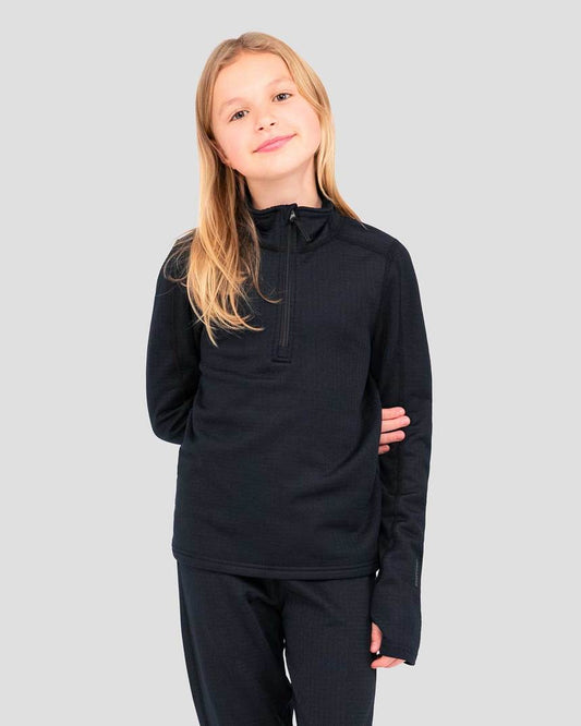 Terramar - Ecolater Kids Half Zip - Black