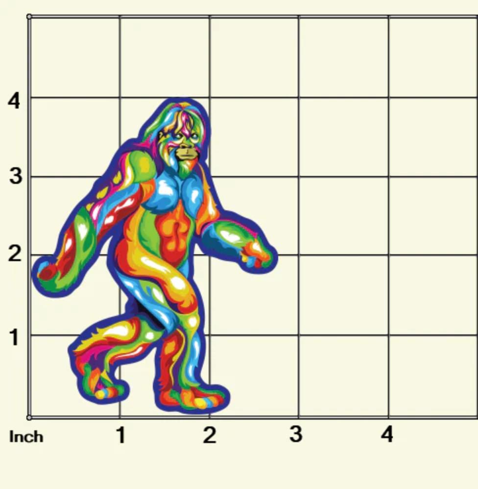 Heart Sticker - Colorful Bigfoot Stroll
