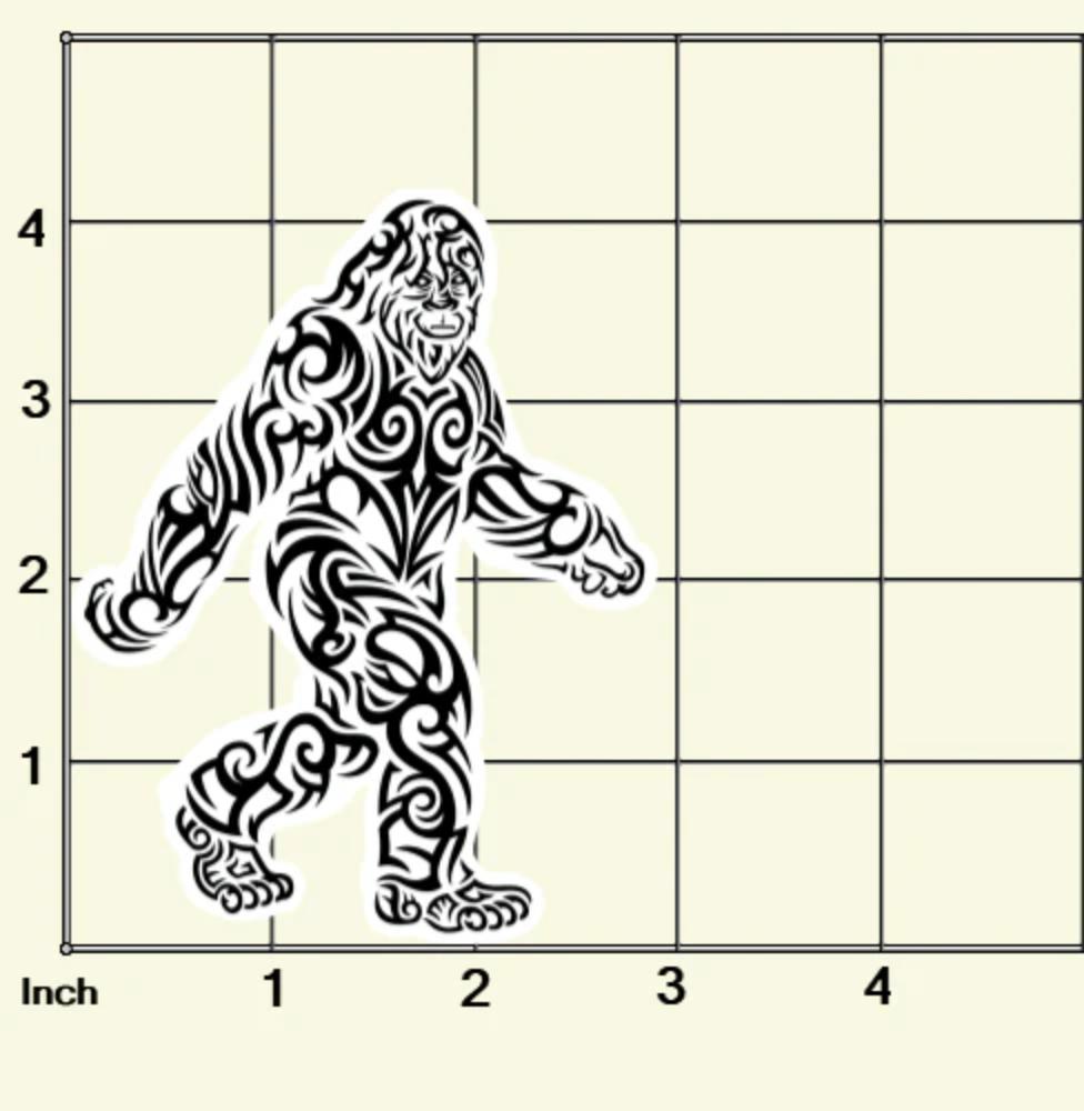 Heart Sticker - Tribal Bigfoot Stroll