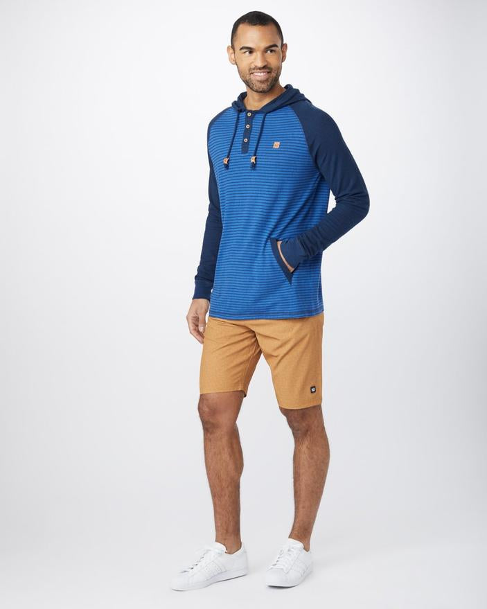 Tentree - Gunnison Hooded Henley - Dark Denim Navy/Delf