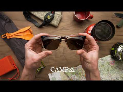 Camp Eyewear - Cove - Matte Tortoise / Walnut; HD Plus Polarized Green Flash