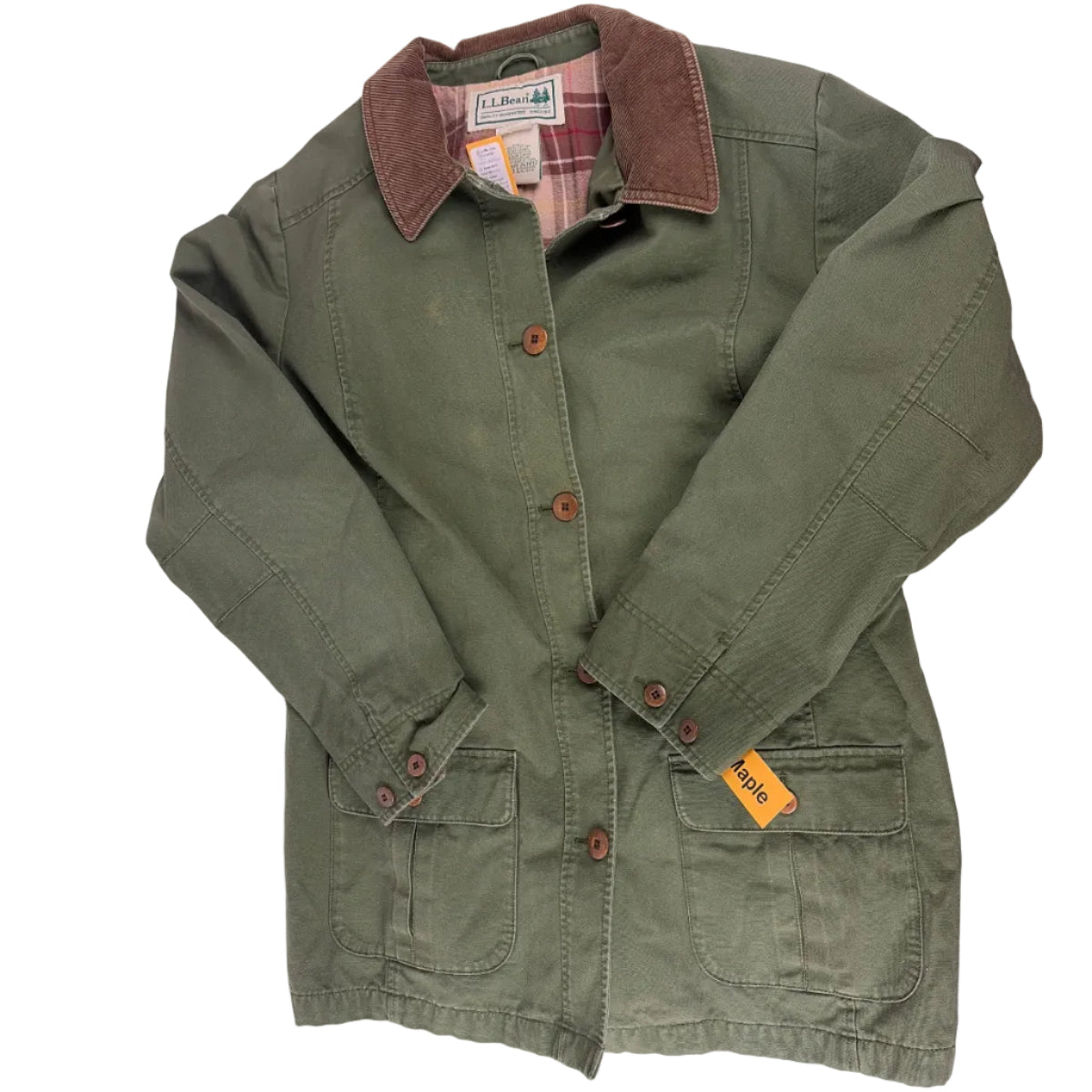 LL Bean Barn Coat Wmn LG REG Green