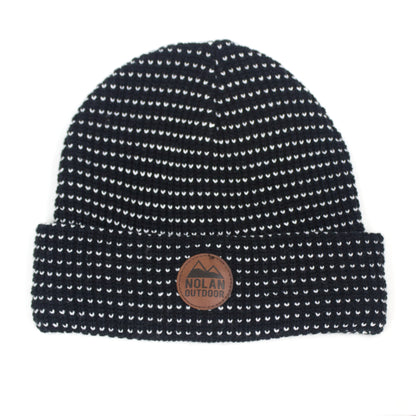 Nolan - 2-Tone Pick Stitch Knit Cuff Hat Kids' - Black/White