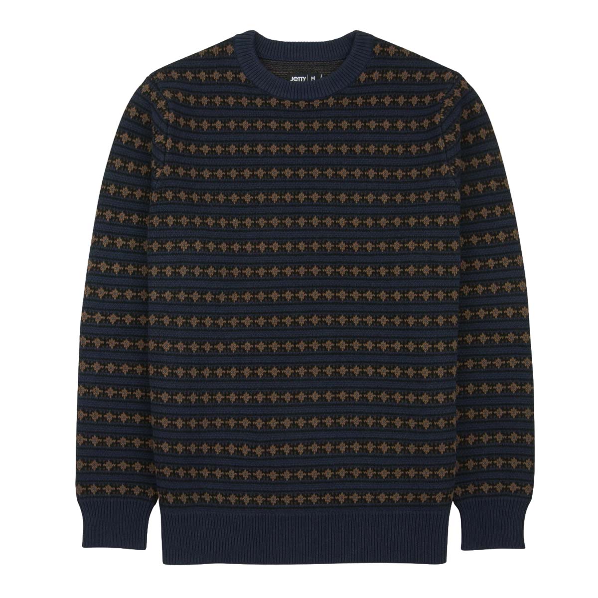 Jetty - Strata Fairisle Stripe Sweater - Graphite