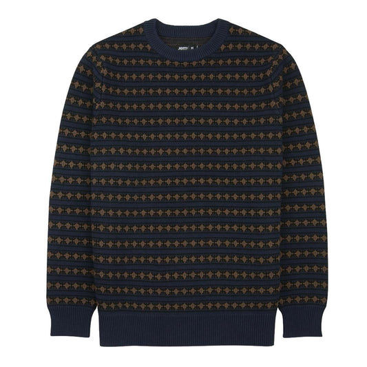 Jetty - Strata Fairisle Stripe Sweater - Graphite