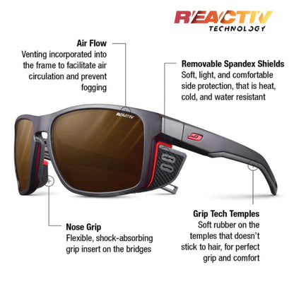 Julbo - Shield - Transluscent Black / Black / Gun; Spectron 4