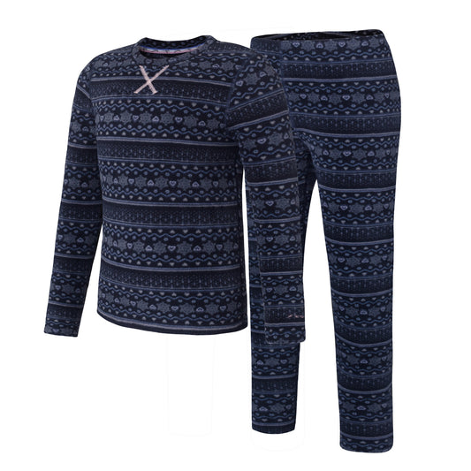 Terramar - Kid's 4.0 Winter Warmer Fleece 2pc Set - Love N Knit Print