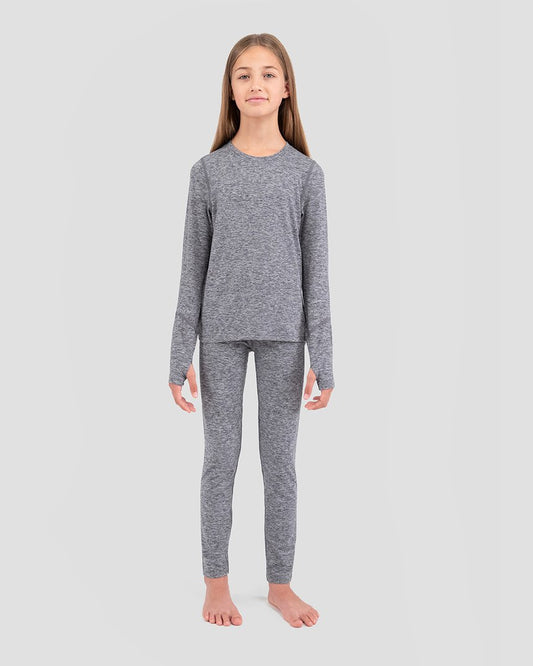 Terramar - Kids Thermolator 2.0 Crew - Dk Grey Melange