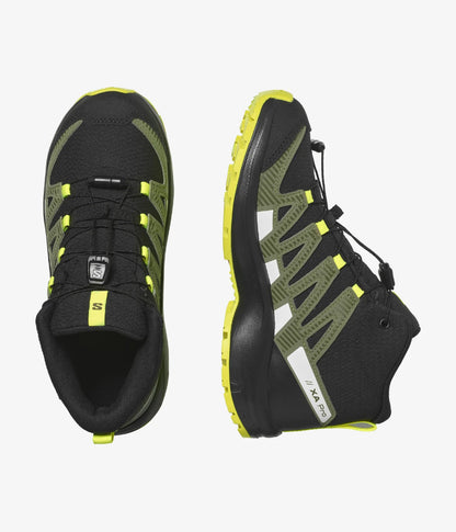 Salomon - XA Pro V8 Mid Climasalomon Waterproof Kids' - Black/Deep Lichen Green/Safety Yellow