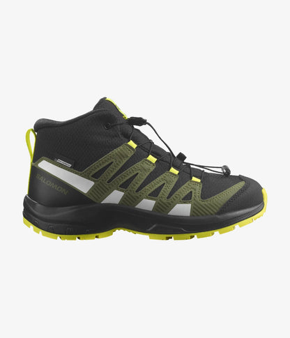 Salomon - XA Pro V8 Mid Climasalomon Waterproof Kids' - Black/Deep Lichen Green/Safety Yellow
