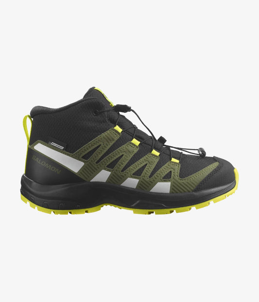 Salomon - XA Pro V8 Mid Climasalomon Waterproof Kids' - Black/Deep Lichen Green/Safety Yellow