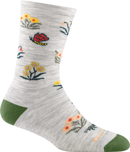 Darn Tough - Cottage Bloom Crew Lightweight with Cushion - Women's - Ash