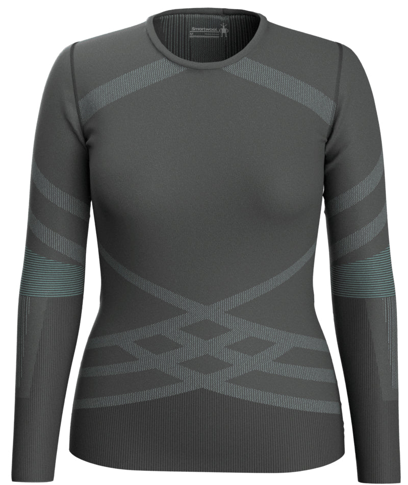 Smartwool - Intraknit Thermal Merino Base Layer Crew - Women's - Black / White