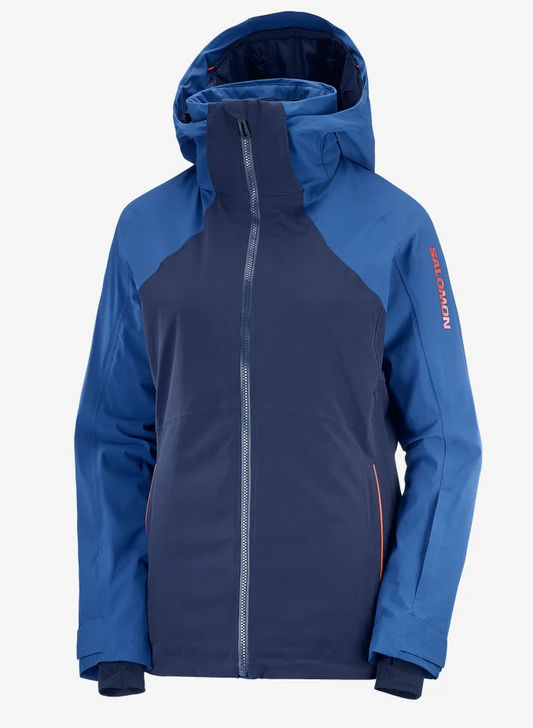 Salomon - Brilliant Jacket - Women's - Night Sky Navy Peony Fiery Red