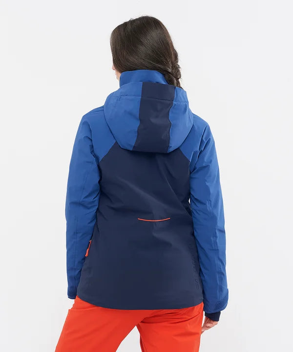 Salomon - Brilliant Jacket - Women's - Night Sky Navy Peony Fiery Red