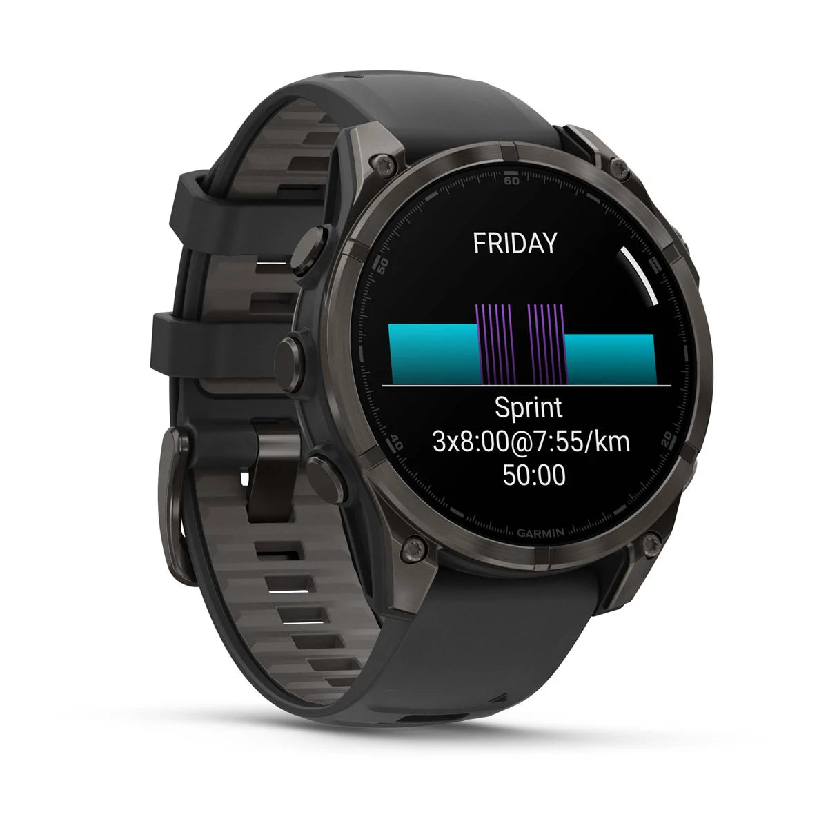 Garmin - Fenix 8 Solar - Carbon Gray w/ Pebble Gray Band