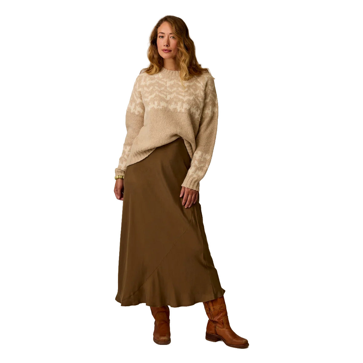 Carve Designs - Aria Fairisle Sweater - Linen Fairisle