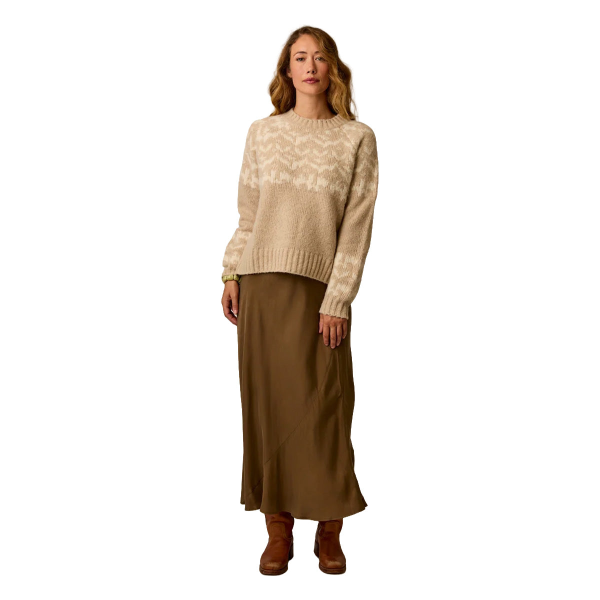 Carve Designs - Aria Fairisle Sweater - Linen Fairisle