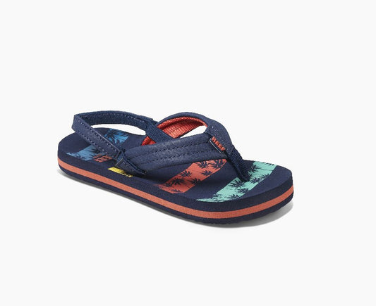 Reef - Little Ahi Boys - Nvy Palms Stripe